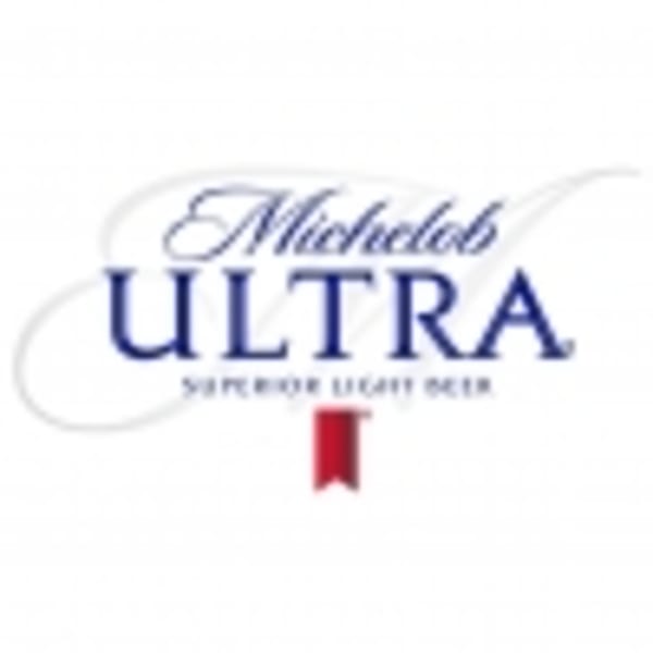 Michelob Ultra logo with "Superior Light Beer" and a red ribbon on a white background.
