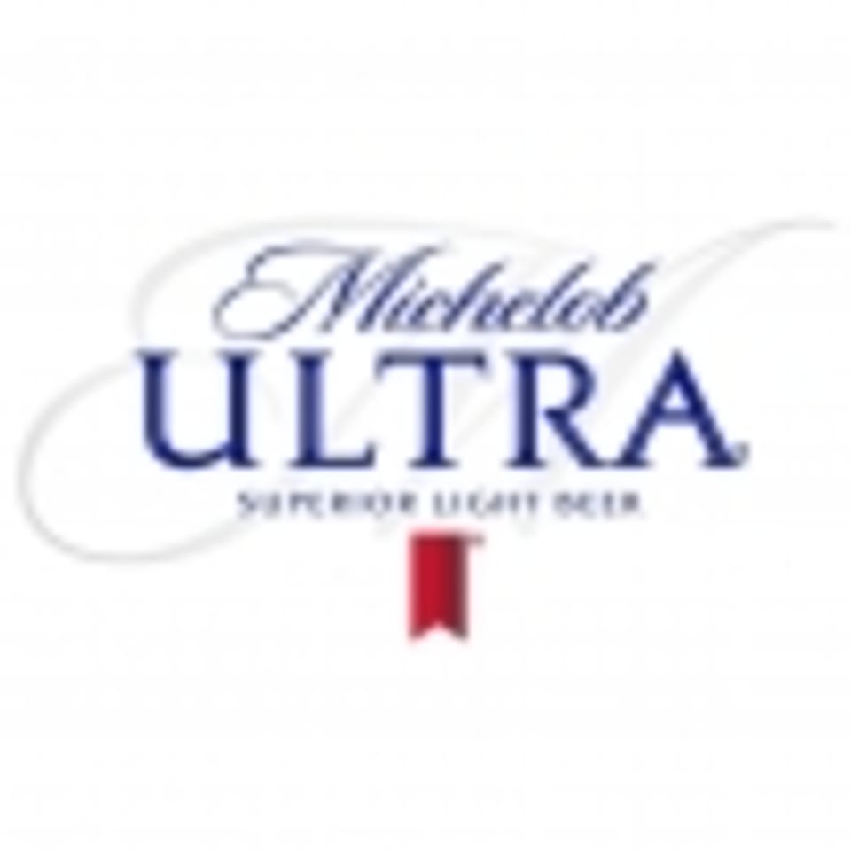 Michelob Ultra logo with "Superior Light Beer" and a red ribbon on a white background.